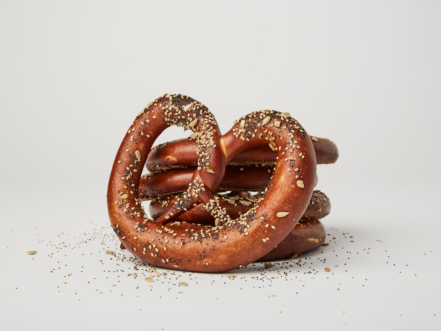 Everything, But the Burned Garlic. 12 Everything Soft Pretzels. Free Local Shipment..