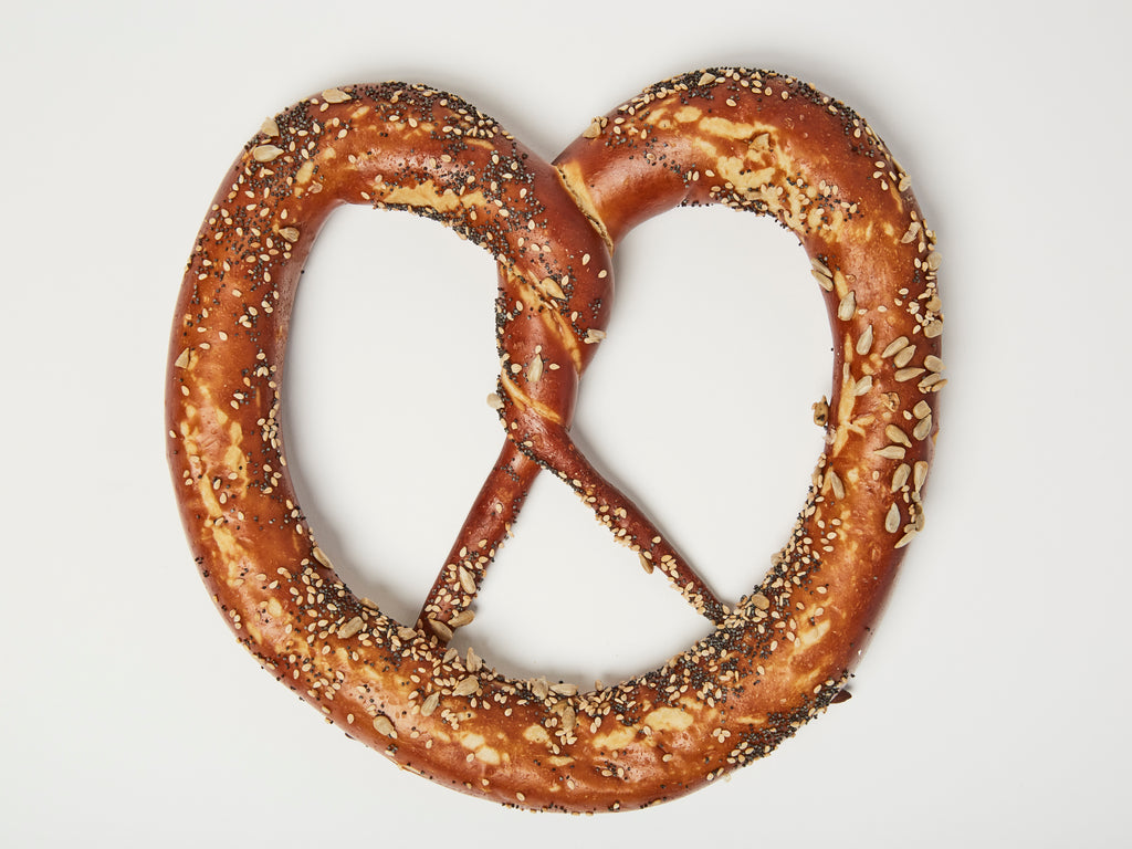 Everything, But the Burned Garlic. 12 Everything Soft Pretzels. Free Local Shipment..